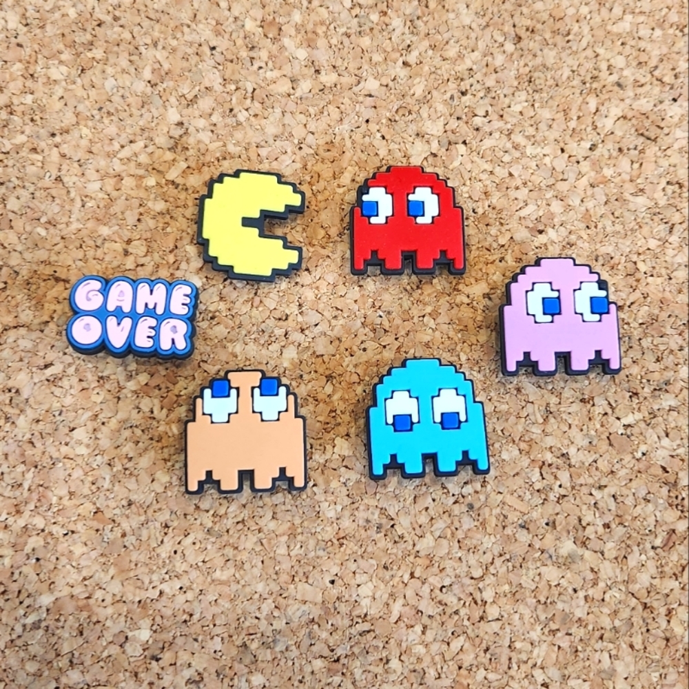 Pac Man Shoe Charms - 6 pcs.